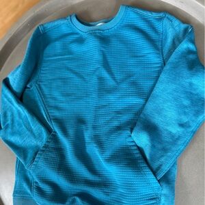 Under Armour Turquoise Textured Crew Neck Sweatshirt Boys Large